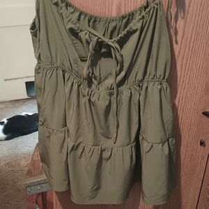 Olive Green Off-Shoulder Top